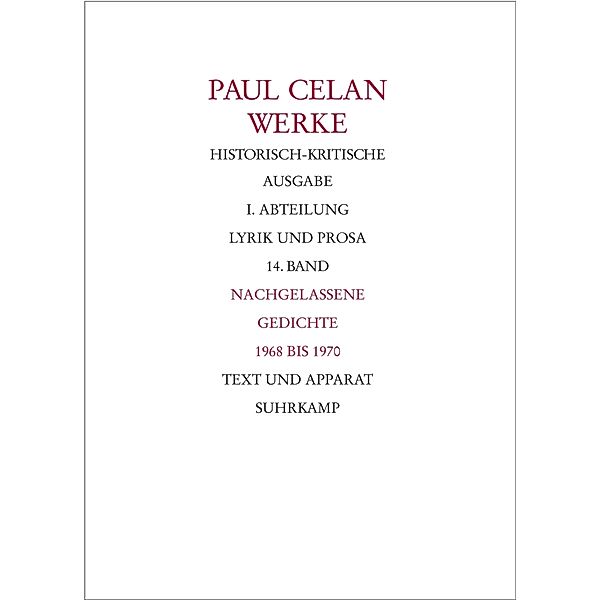 Nachgelassene Gedichte 1968-1970, Paul Celan