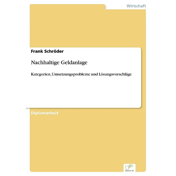 Nachhaltige Geldanlage, Frank Schröder