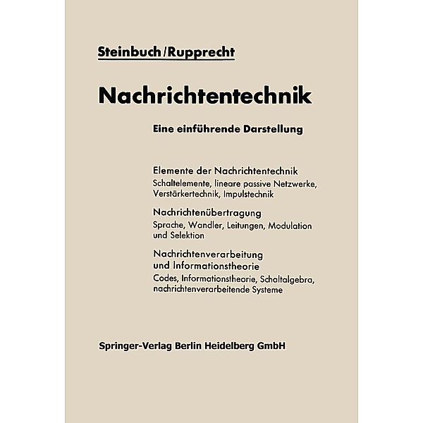 Nachrichtentechnik, Karl Steinbuch, Werner Rupprecht