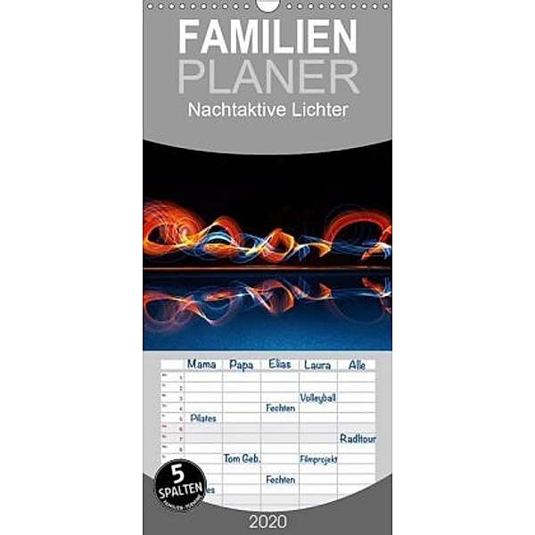 Nachtaktive Lichter - Familienplaner hoch (Wandkalender 2020 , 21 cm x 45 cm, hoch), Gunnar Heilmann