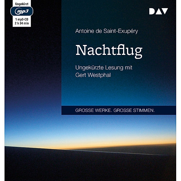 Nachtflug,1 Audio-CD, 1 MP3, Antoine de Saint-Exupéry
