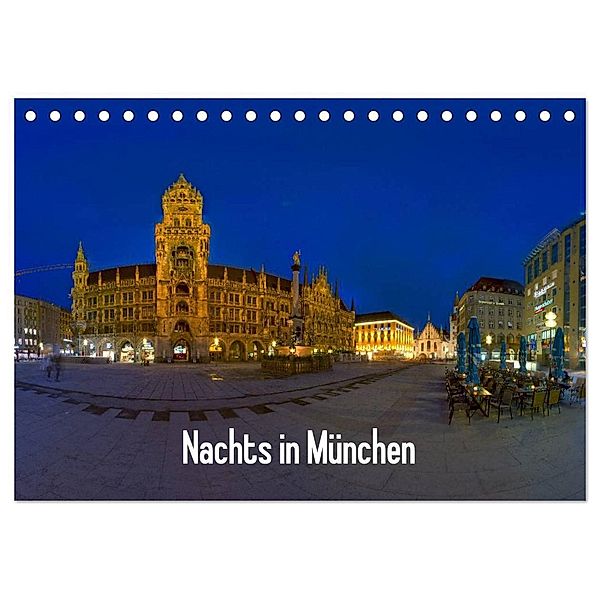 Nachts in München (Tischkalender 2024 DIN A5 quer), CALVENDO Monatskalender, Dimo Tabken