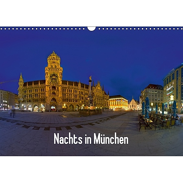 Nachts in München (Wandkalender 2018 DIN A3 quer), Dimo Tabken
