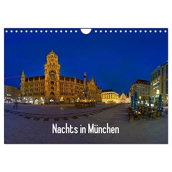 Nachts in München (Wandkalender 2025 DIN A4 quer), CALVENDO Monatskalender, Calvendo, Dimo Tabken