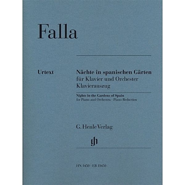 Nächte in spanischen Gärten für Klavier und Orchester, Klavierauszug, Manuel de Falla - Nächte in spanischen Gärten für Klavier und Orchester