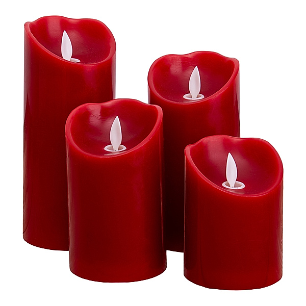 Näve Leuchten 4er-Set LED-Kerzen (Farbe: rot)