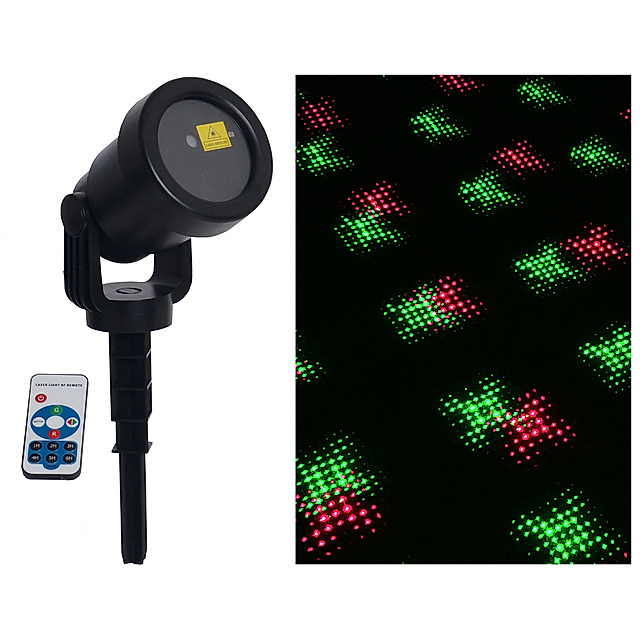 Farbe: Laser-Außenerdspieß Näve Projektor m. Leuchten bunt