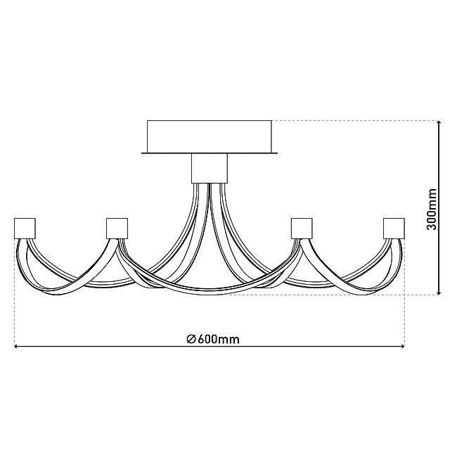 Näve Leuchten LED Deckenleuchte Festos d: 60cm nickelmatt Farbe: nickelmatt