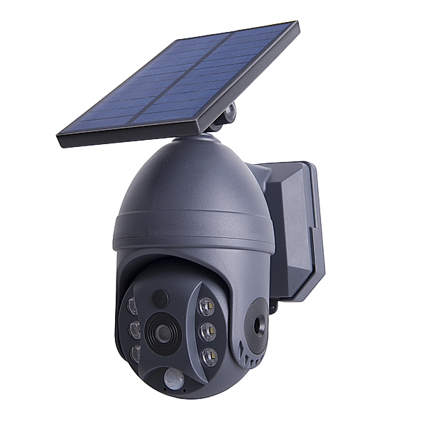 Näve Leuchten LED Solar Außenwandleuchte Moho mit Bewegungsmelder und Security-Kamera- Attr (Farbe: grau)