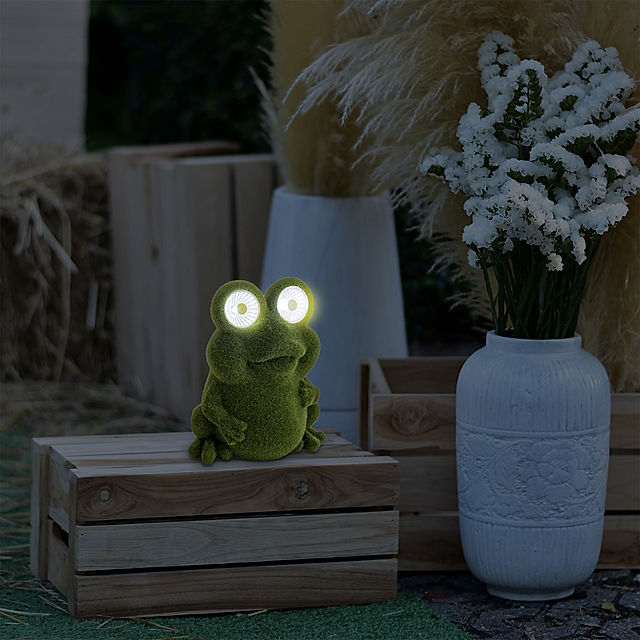 Näve Leuchten LED-Solar-Outdoorleuchte sitzender Frosch h: 17,5cm Farbe:  grün
