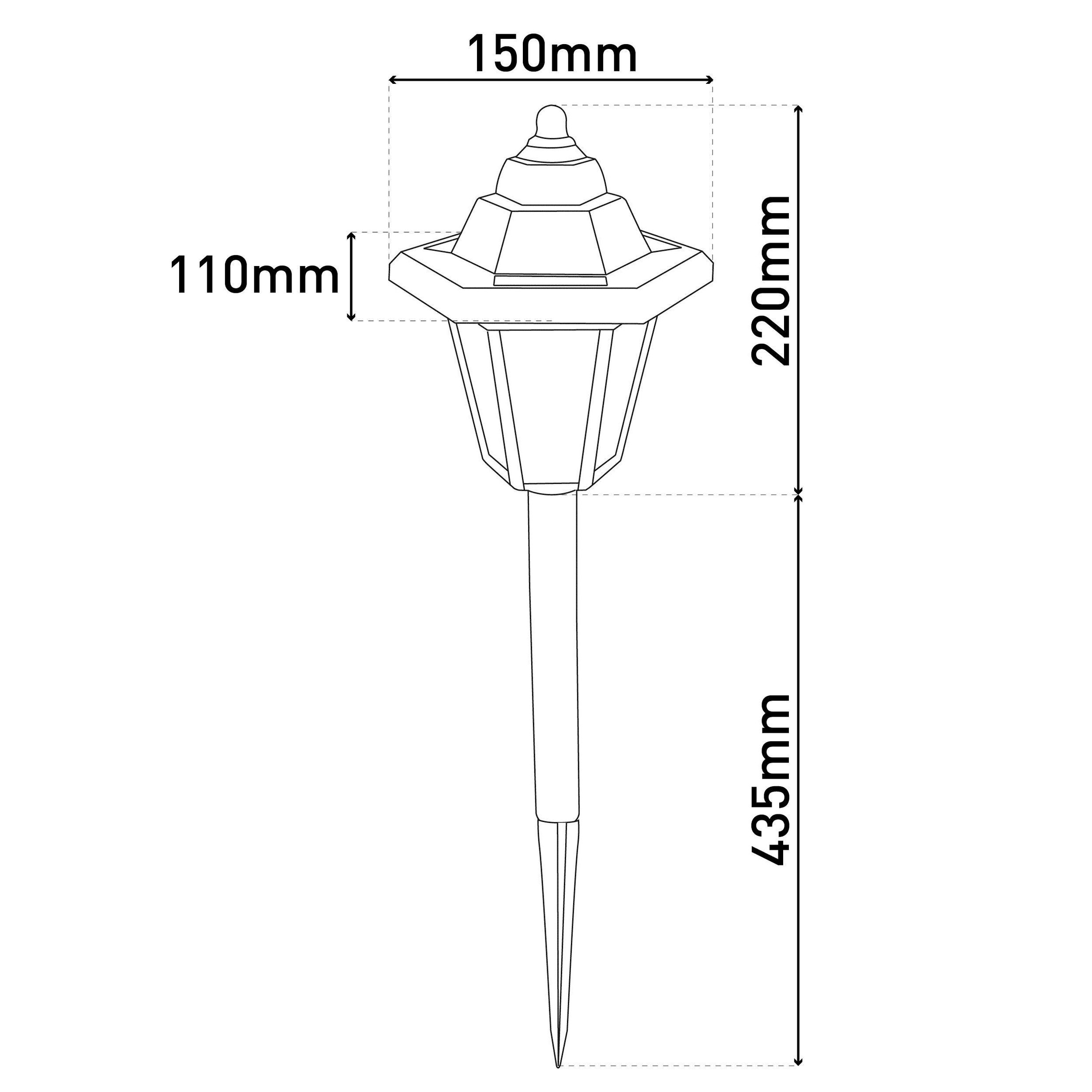 Solarleuchte SET mit schwarz Leuchten 2-in-1 Platine Farbe: LED LED 3er Näve