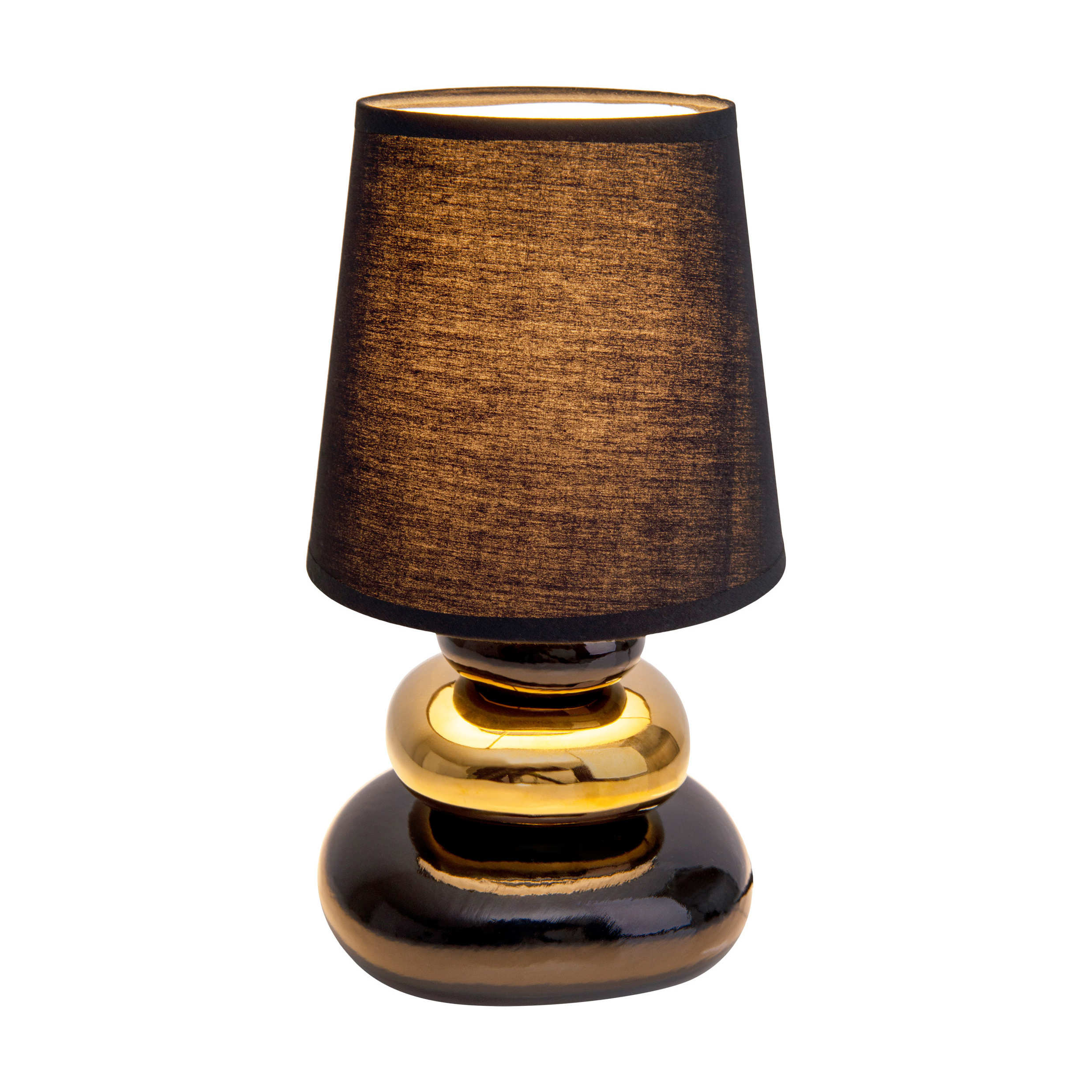 Tischleuchte STONEY mit Näve Farbe: schwarz-gold E14 Leuchten