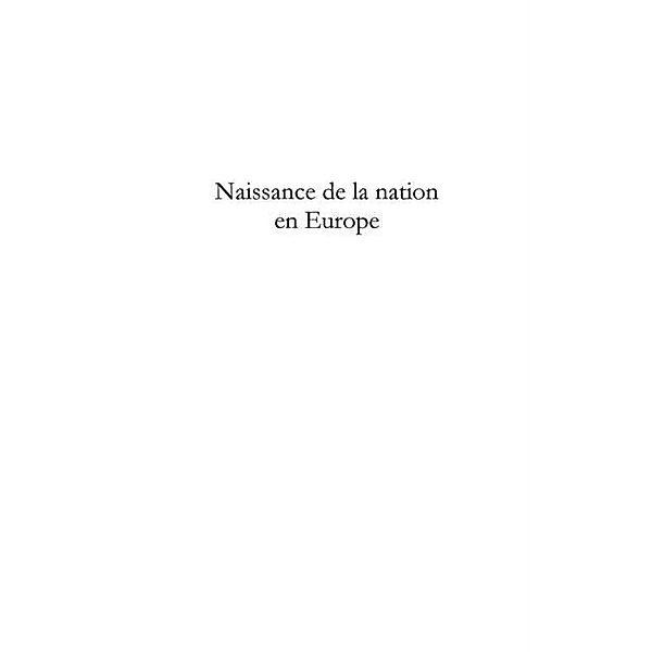 Naissance de la nation en europe - theories classiques et th / Hors-collection, Michelle Tochet