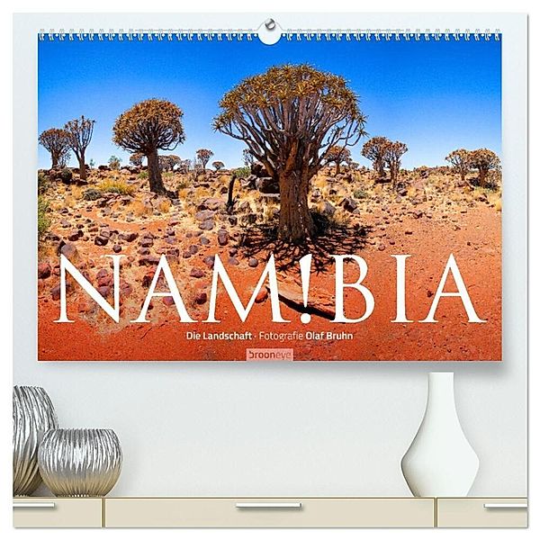 Namibia - Die Landschaft (hochwertiger Premium Wandkalender 2025 DIN A2 quer), Kunstdruck in Hochglanz, Calvendo, Olaf Bruhn