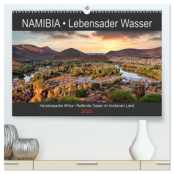 NAMIBIA - Lebensader Wasser (hochwertiger Premium Wandkalender 2025 DIN A2 quer), Kunstdruck in Hochglanz, Calvendo, Wibke Woyke