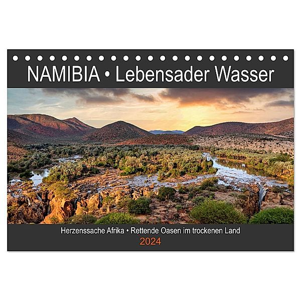 NAMIBIA - Lebensader Wasser (Tischkalender 2024 DIN A5 quer), CALVENDO Monatskalender, Wibke Woyke