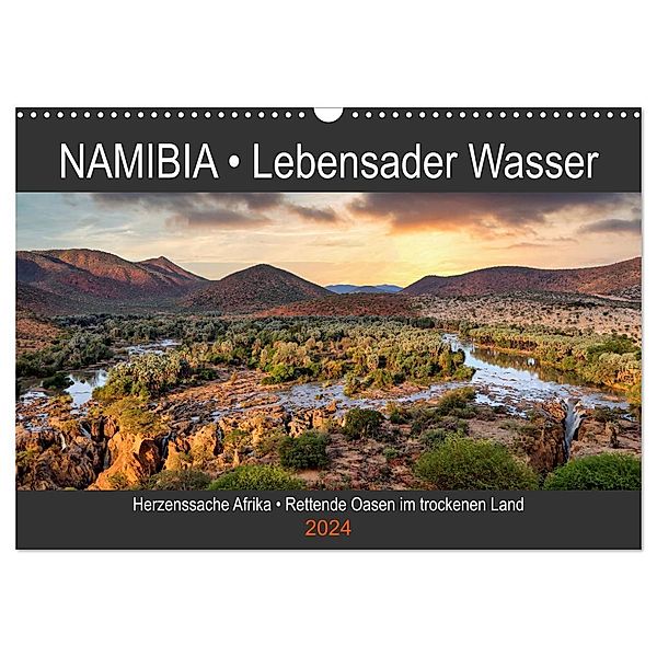 NAMIBIA - Lebensader Wasser (Wandkalender 2024 DIN A3 quer), CALVENDO Monatskalender, Wibke Woyke