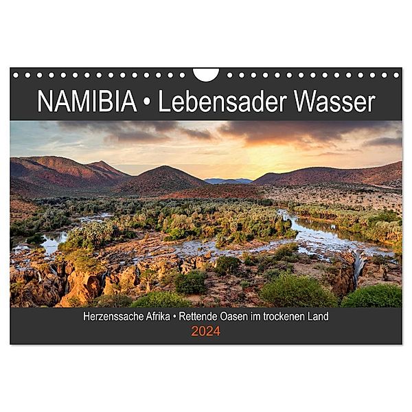 NAMIBIA - Lebensader Wasser (Wandkalender 2024 DIN A4 quer), CALVENDO Monatskalender, Wibke Woyke