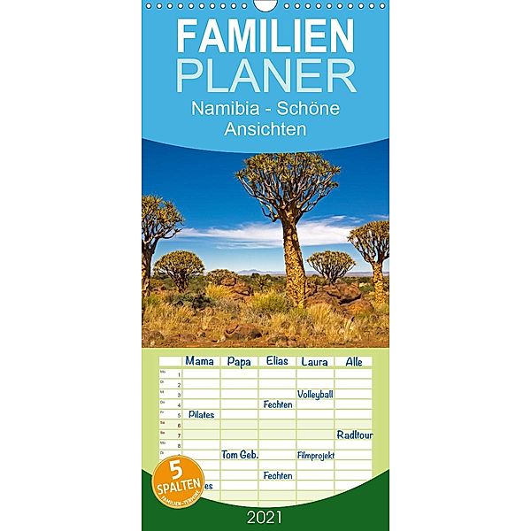 Namibia - Schöne Ansichten - Familienplaner hoch (Wandkalender 2021 , 21 cm x 45 cm, hoch), Ingo Paszkowsky