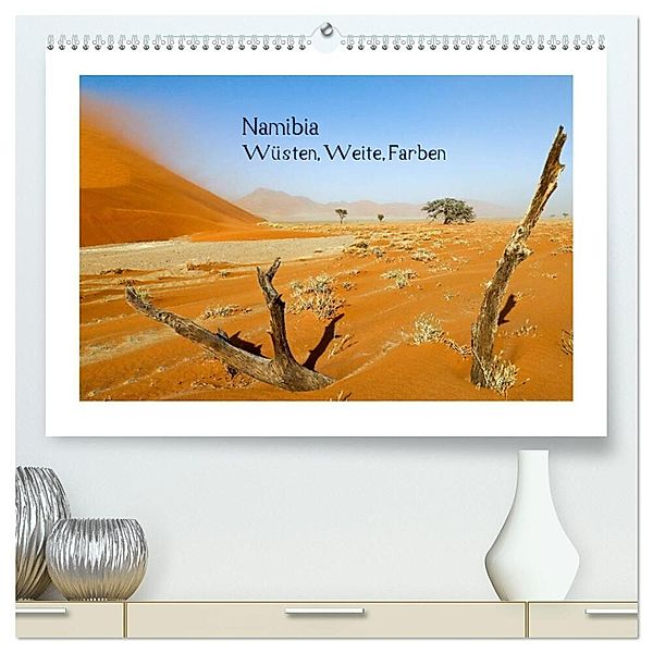 Namibia - Wüsten, Weite, Farben (hochwertiger Premium Wandkalender 2024 DIN A2 quer), Kunstdruck in Hochglanz, Britta Kärcher