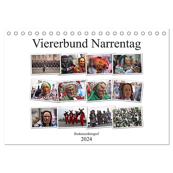 Narrentag Viererbund 2024 (Tischkalender 2024 DIN A5 quer), CALVENDO Monatskalender, Bodenseefotograf
