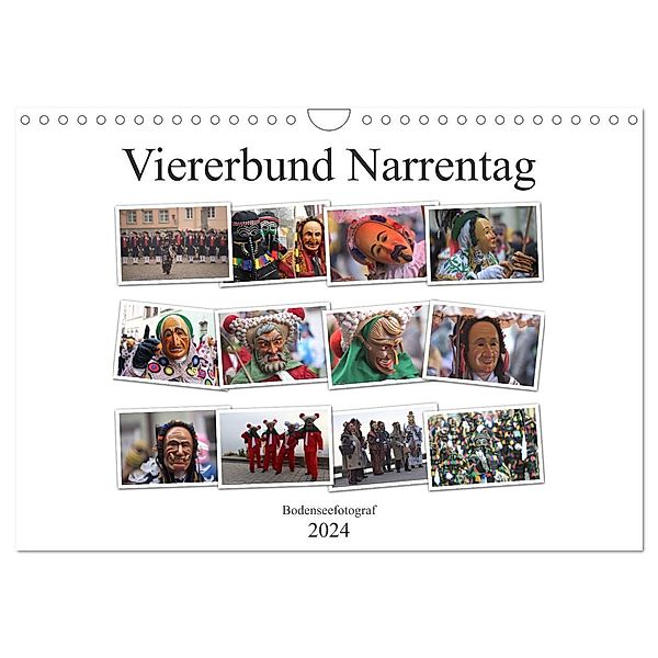 Narrentag Viererbund 2024 (Wandkalender 2024 DIN A4 quer), CALVENDO Monatskalender, Bodenseefotograf