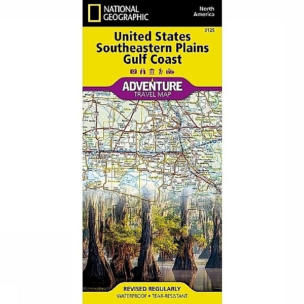 National Geographic Adventure Map United States, Southeastern Plains & Gulf Coast