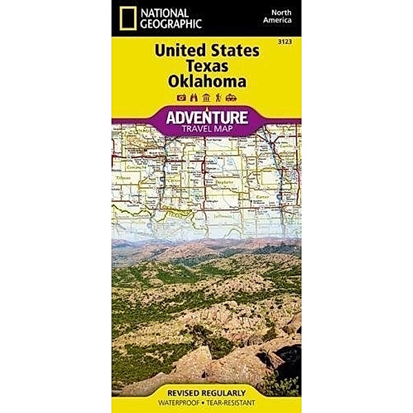 National Geographic Adventure Map United States, Texas and Oklahoma