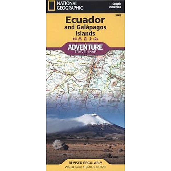 National Geographic Adventure Tarvel Map Ecuador and Galápagos Islands