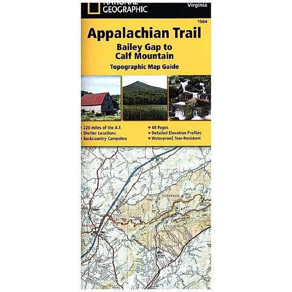 National Geographic Adventure Travel Map Bailey Gap to Calf Mountain