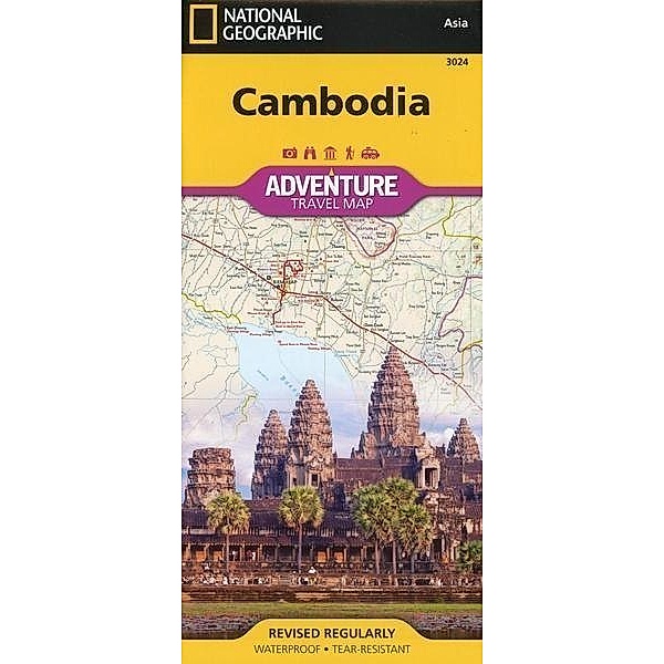 National Geographic Adventure Travel Map Cambodia, National Geographic Maps