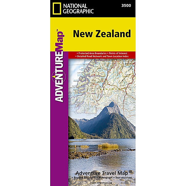 National Geographic Adventure Travel Map New Zealand