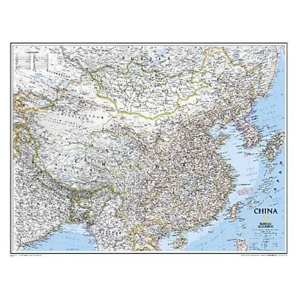 National Geographic Map China, Planokarte