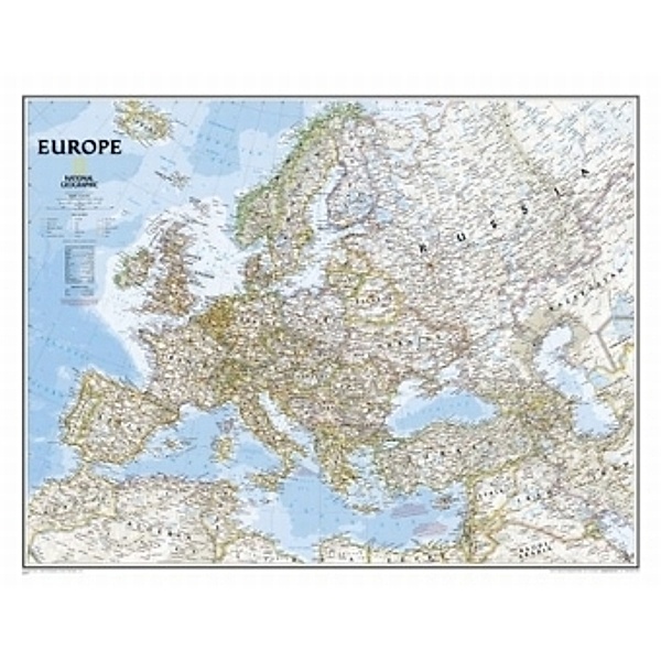 National Geographic Map Classic Europe, enlarged, Planokarte