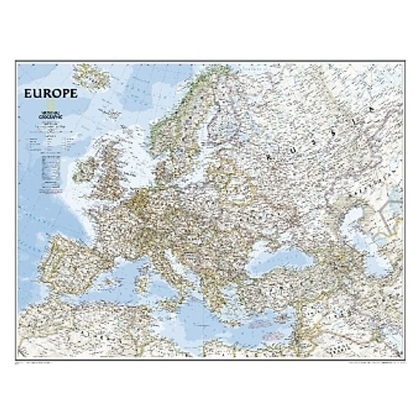 National Geographic Map Europe Classic, Planokarte