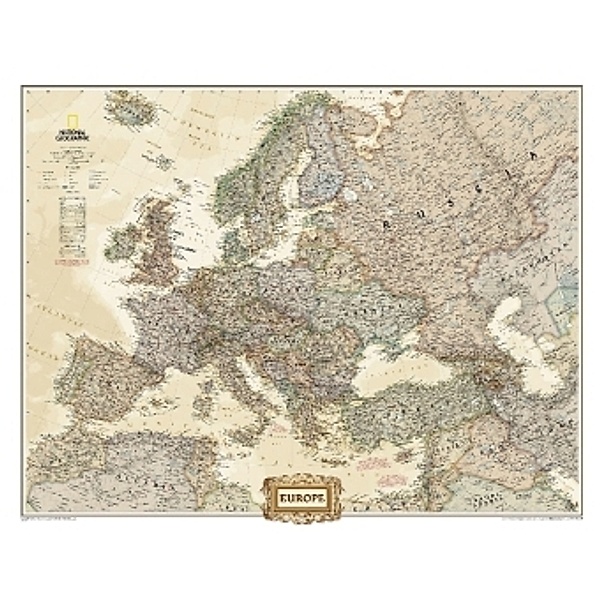 National Geographic Map Europe Executive, Planokarte