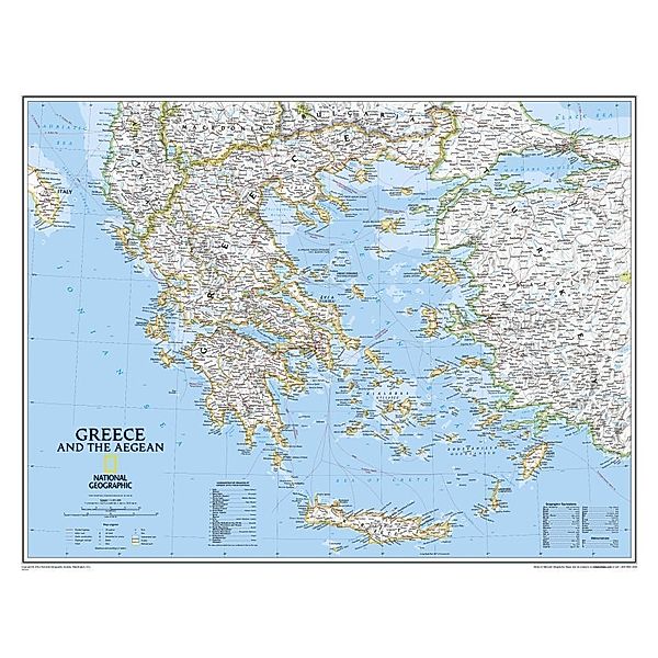 National Geographic Map Greece and the Aegean, Planokarte