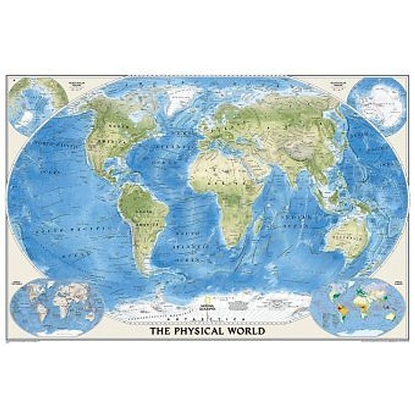 National Geographic Map / National Geographic World Physical Map, Planokarte