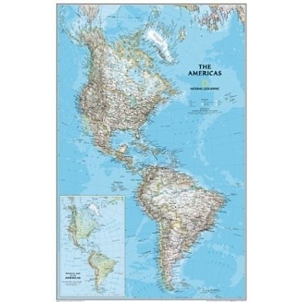 National Geographic Map The Americas, Planokarte