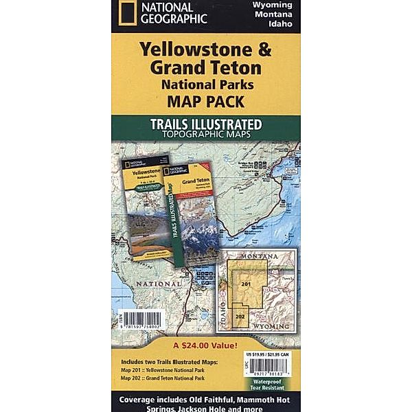 National Geographic Trails Illustrated Map / 201/202 / National Geographic Trails Illustrated Map Yellowstone & Grand Teton National Parks Map Pack, 2 Pts.