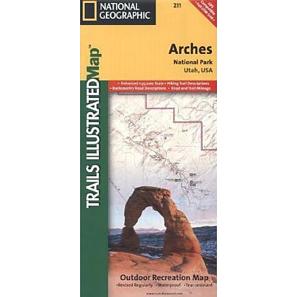 National Geographic Trails Illustrated Map Arches National Park Utah, USA, National Geographic Maps