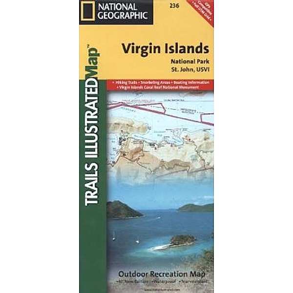 National Geographic Trails Illustrated Map Virgin Islands National Park, St. John, USVI