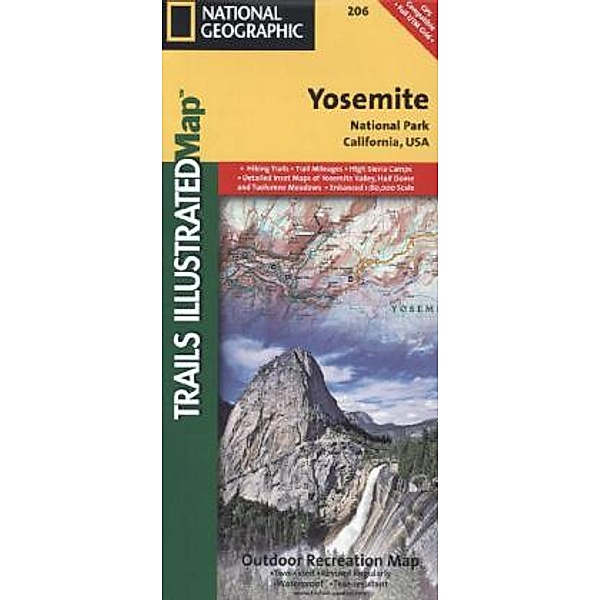 National Geographic Trails Illustrated Map Yosemite National Park, California, USA
