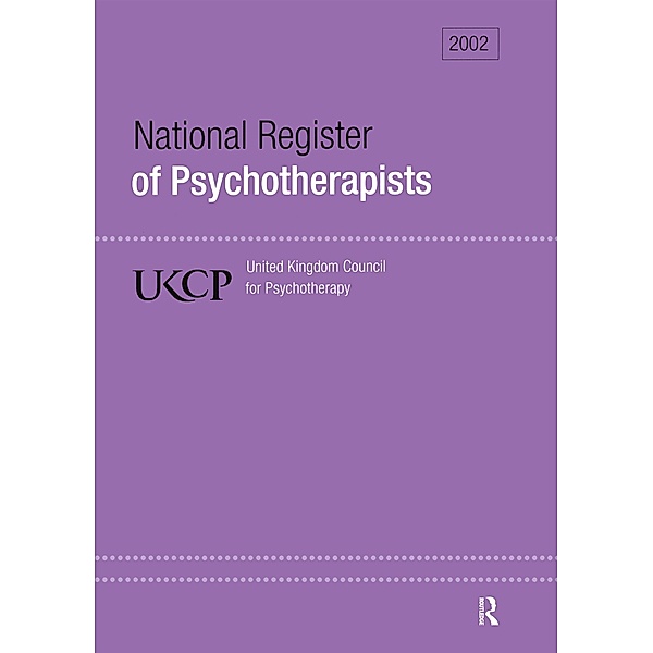 National Register of Psychotherapists 2002, Ukcp United Kingdom Council For Psychotherapy