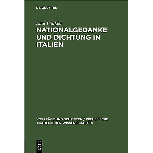 Nationalgedanke und Dichtung in Italien, Emil Winkler