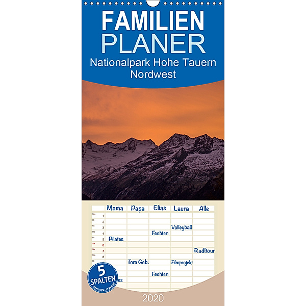 Nationalpark Hohe Tauern Nordwest - Familienplaner hoch (Wandkalender 2020 , 21 cm x 45 cm, hoch), Antje Becker