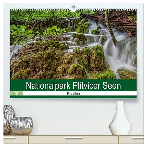 Nationalpark Plitvicer Seen (hochwertiger Premium Wandkalender 2024 DIN A2 quer), Kunstdruck in Hochglanz, Heiko Eschrich - HeschFoto