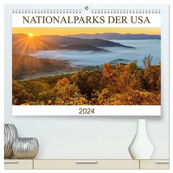 Nationalparks der USA (hochwertiger Premium Wandkalender 2024 DIN A2 quer), Kunstdruck in Hochglanz, Christian Heeb