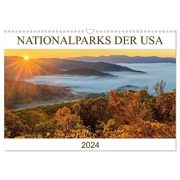 Nationalparks der USA (Wandkalender 2024 DIN A3 quer), CALVENDO Monatskalender, Christian Heeb