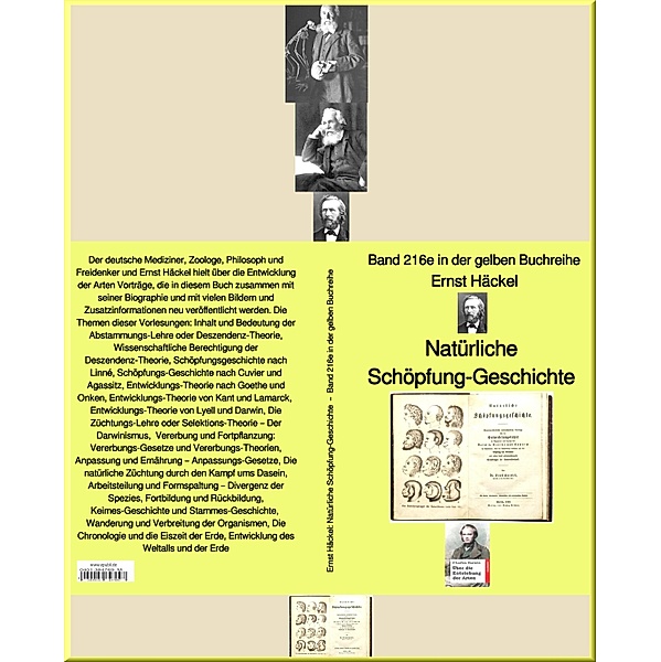 Natürliche Schöpfung-Geschichte  -  Band 216e in der gelben Buchreihe - bei Jürgen Ruszkowski, Ernst Häckel